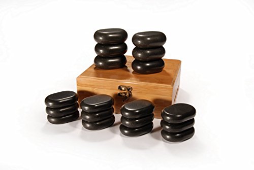 Master Massage Professional Mini Körpermassagestein Hot Stone Set 18 Stück schwarz