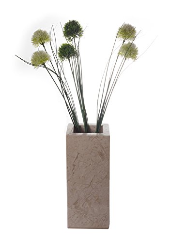 Yuchengstone Design Marmorvase, Vase Blumenvase aus Marmor, massiv, rechteckig, Maße: 24x10x8cm, Gewicht: ca.3,3Kg