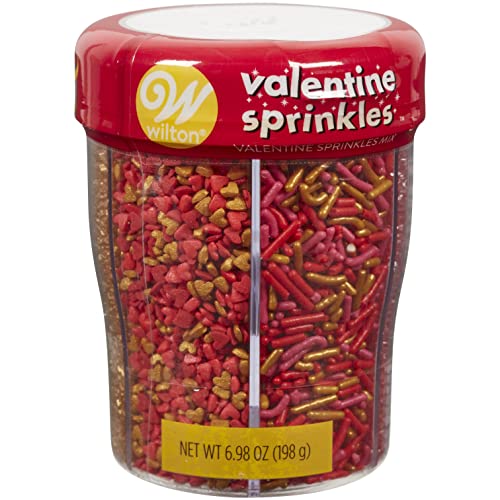 Wilton Sprinkle Mix 6.98oz-Metallic Valentine's Day, 6 Cell