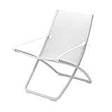 Snooze Liegestuhl, weiß weiß Sitzfläche EMU-Tex weiß LxBxH 91x75x105cm Gestell Stahl weiß klappbar