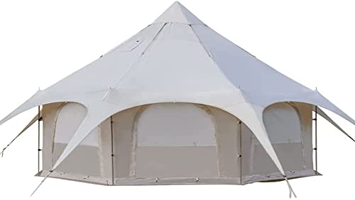 Tipi-Zelt aus Baumwolle, Pyramiden-Jurtenzelt, Multi-Personen-Familien-Glamping-Zelt, doppelschichtig, große wasserdichte Tipi-Zelte für 8–10 Personen, wunderschöne Landschaft