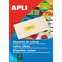 APLI Adress-Etiketten, 70 x 35 mm, neongelb