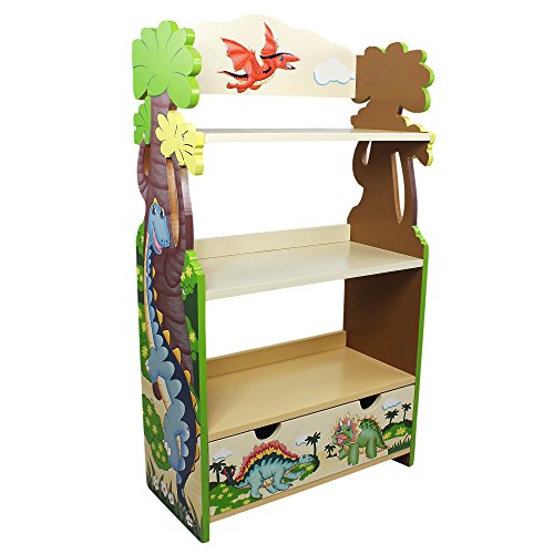 Fantasy Fields - Kinderbücherregal aus Holz Dinosaurier Holz Stauraum TD-0069A