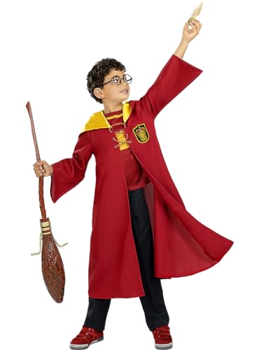 Funidelia | Gryffindor Quidditch Kostüm - Harry Potter für Jungen und Mädchen ▶ Zauberer Kostüme für Kinder & Verkleidung für Partys, Karneval & Halloween - Größe 7-9 Jahre - Granatfarben