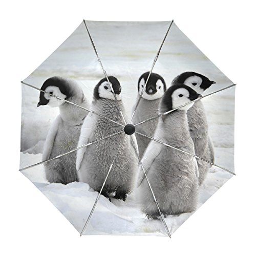 alaza Nette Pinguine Regenschirm Reise Auto Öffnen Schließen UV-Schutz Windsicher