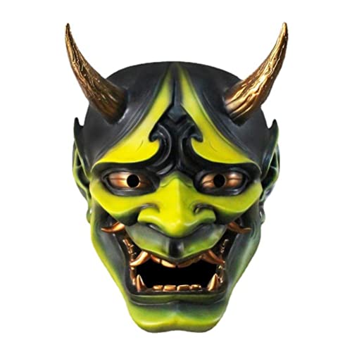 Kangmeile Japanische Samurai Maske Hannya Oni Samurai Harz Maske, Halloween Dämon Kostüm Maske, Japanische Samurai Cosplay Maske