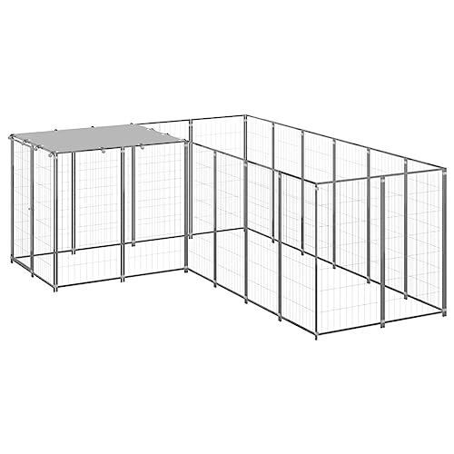 Möbelset-Hundehütte Silber 4,84 m² Stahl