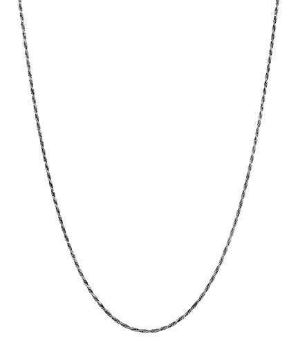 Kuzzoi Exklusive 925 Silber Herren Halskette für Anhänger, Herren Silberkette (1.4 mm) oxidiert, Kordelkette ohne Anhänger für Mann und Frau, Basic Kette gedrehte Optik, Länge 55 cm