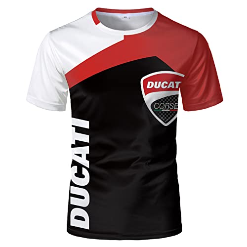 Herren-Kurzarmhemd T-Shirt für 3D-Ducati Bedruckte atmungsaktive Hemden Lässige Sportoberbekleidung Rundhalstrikot – Geschenk für Teenager-C||M