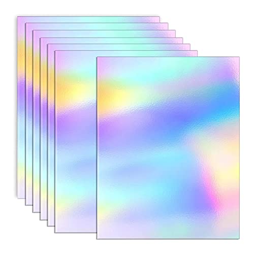 Yheonver Metallische Holografische Karte, Glänzende Spiegelpapierbögen, Ersatzteile, Reflektierende Posttafel, Größe 8,5 X 11, 50er-Pack