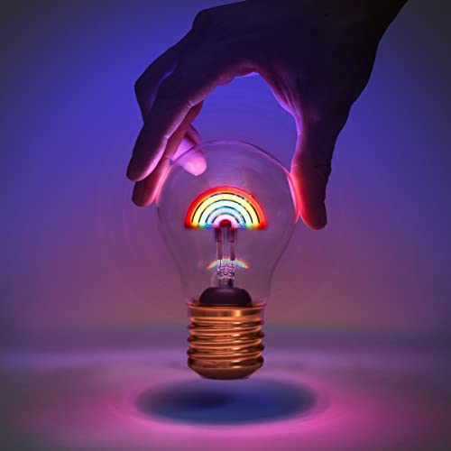 Suck UK Regenbogen-Glühbirne | Batteriebetriebene Tischlampen | Wiederaufladbare Akku-Glühbirne & Schnurloses USB-Licht | Ästhetische Raumdekoration & Regenbogen-Lichter für Schlafzimmer