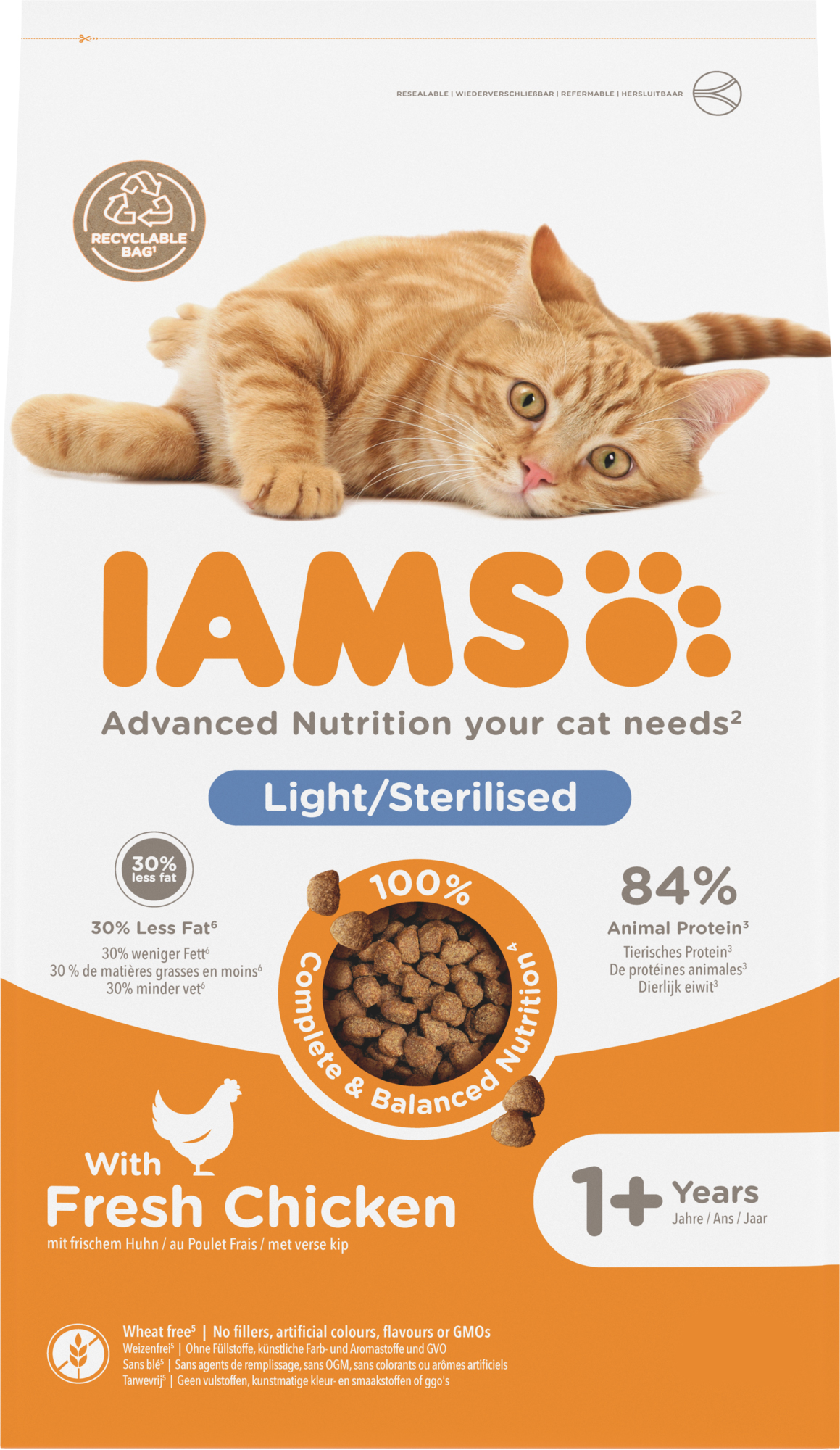 IAMS Katze Erwachsene Sterilisiert & Übergewichtig – Huhn – 10 kg