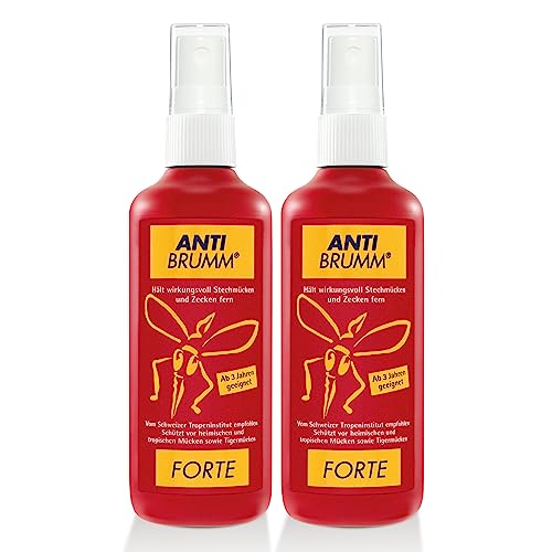 Anti Brumm Forte Pumpspray, 2 x 150 ml: Insekten-Repellent für effektiven Schutz gegen Mücken und Zecken, Mückenspray mit DEET