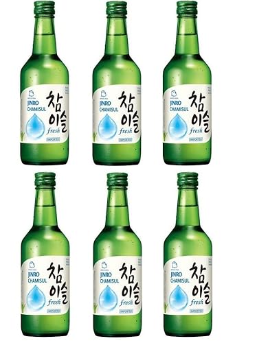bick.shop® 6x Soju 360ml Korea original 12-21% Vol Alk. Branntwein Reiswein koreanischer Wodka Jinro (Fresh)