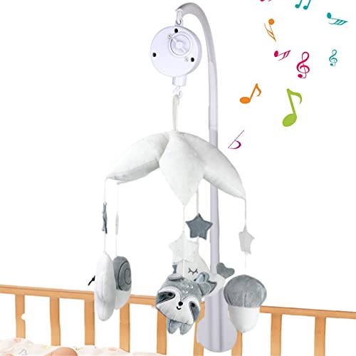 C/Y Baby musikalische Krippenglocke,Baby Musical Babybett Mobile für Jungen Mädchen - Tiere Kinderzimmer Mobiles, hängende drehbare Rasseln und Spieluhr, unverzichtbares Babyspielzeug und perfektes