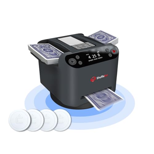 ShuffleBox G1 Pro Automatischer Kartenmischer und -Händler 2-in-1, ultra-leise, wiederaufladbar, funktioniert mit UNO, Taco-Katzen-Ziegenkäse-Pizza, fünf Kronen, Monopoly-Deal, Fahrrad und