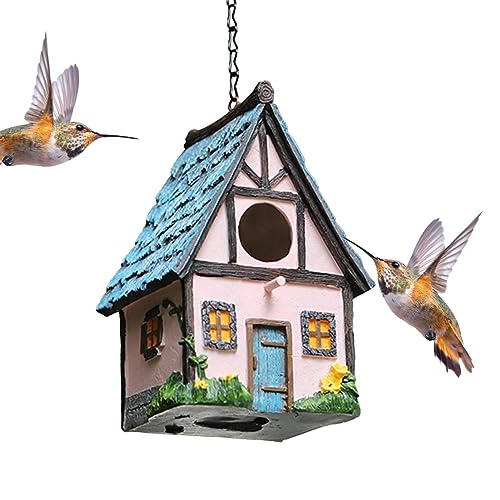 Harz-Zug-Vogelhaus,Wasserdichtes, sonnenbeständiges Vogelhaus aus Kunstharz für den Außenbereich | Dekorative Vogelhäuser für den Garten im Freien, kleines Vogelhaus für Ewoke
