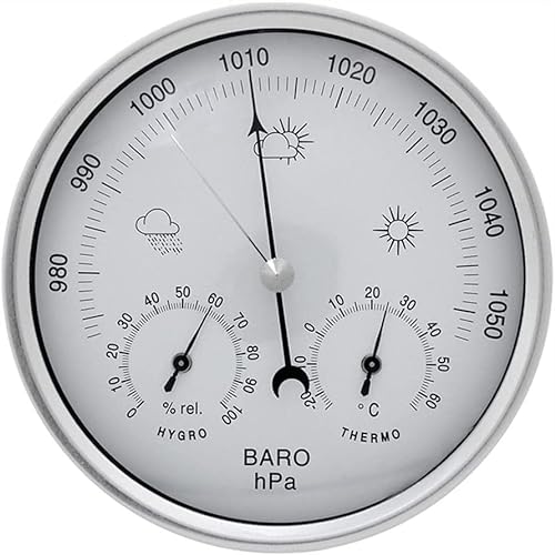 OGYCLVJV Barometer-Thermometer-Hygrometer, traditionelles Barometer, analoge Wetterstation, Wetterbarometer, Außenbarometer