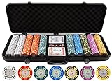 JPC 500 Piece Crown Casino Clay Poker Chips Set by
