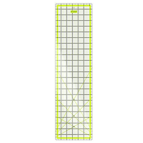 ARTEZA Patchwork-Lineal, transparentes Acryl Quilt-Lineal, 6.5 x 24 Zoll, Lineale für Quiltstoff mit zweifarbigen Rasterlinien