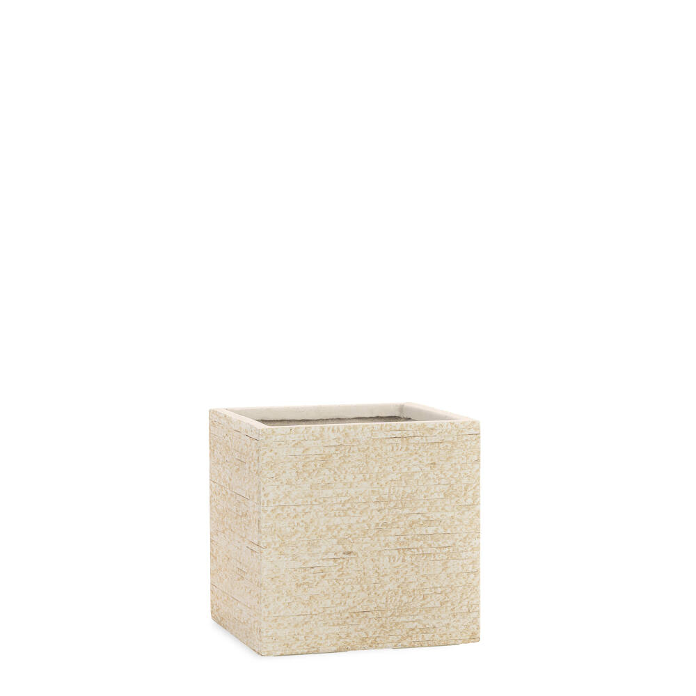 Pflanzwerk® Pflanzkübel Cube Antik Sand 28x28x28cm *Frostbeständiger Blumenkübel* *UV-Schutz* *Qualitätsware*