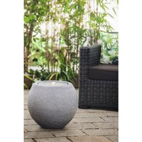 Heissner Gartenbrunnen-Komplett-Set Ball Grey LED
