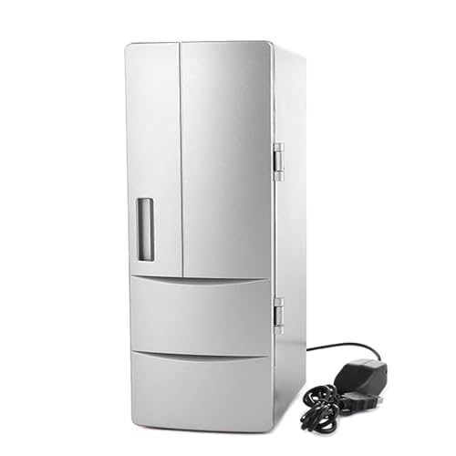 NVYAZJ Tragbarer Mini-Kühlschrank mit USB, kompakter Gefrierschrank mit integrierter LED, 350–600 ml Fassungsvermögen, interessantes Aussehen, einfache Bedienung, kompatibel mit Getränken/Bier/Dosen