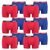 HEAD 12 er Pack Herren Boxer Boxershorts Basic Pant Unterwäsche, Farbe:White/Blue/Red, Bekleidungsgröße:L