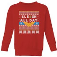 Wonder Woman 'Sleigh All Day Kids' Christmas Sweatshirt - Red - 7-8 Jahre