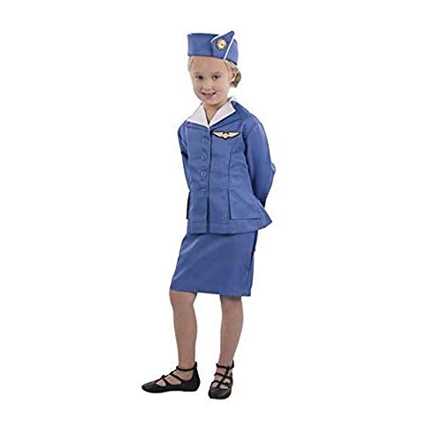 Dress Up America Retro Stewardess Flugbegleiterin Kostüm für Mädchen - Größe Kleinkind 4 (3-4 Jahre)