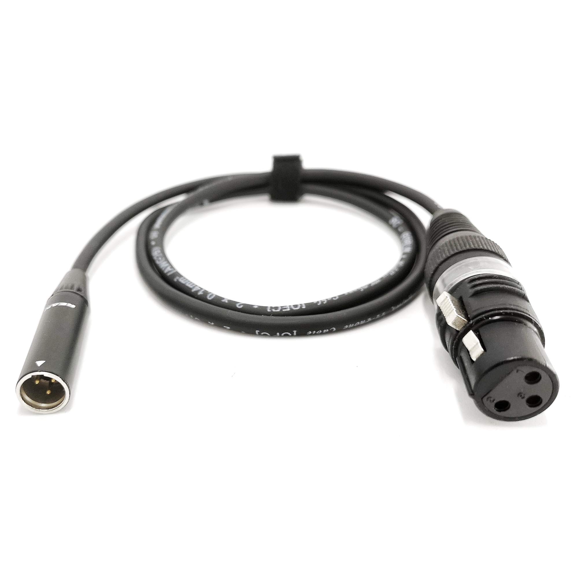 Selected Cable Mini-XLR 100cm Audio-Adapter Kabel auf XLR Buchse Blackmagic Mikrofon Adapterkabel 3-pol | SC-AK-REAN-mXLR-XLR (1m, schwarz)