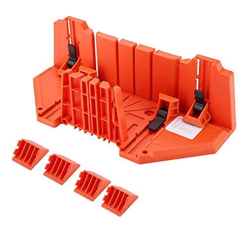 Claming Gehrungskasten ABS Kunststoff 14-Zoll Gehrungslade 0 ° 22.5 ° 45 ° 90 ° 4-Winkel-Schlitzarten zum Beschneiden von Holzschneid-Handsägen