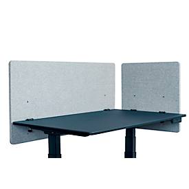 Schreibtisch-Trennwand Luxor, für Plattenstärke bis 40 mm, Klammerbefestigung, ca. 6 kg, B 1200 x T 20 x H 600 mm, recycelte Materialien, hellgrau