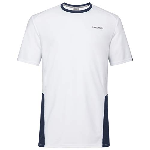 HEAD Jungen Club Tech T-Shirt B, White/darkblue, M