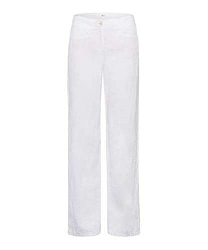BRAX Damen Style Farina Leinenhose mit legerer Silhouette Hose, Weiß (White 99), 40