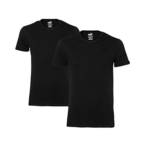 PUMA Herren Round Neck T-Shirt Unterhemd 10er Pack black 200 - S
