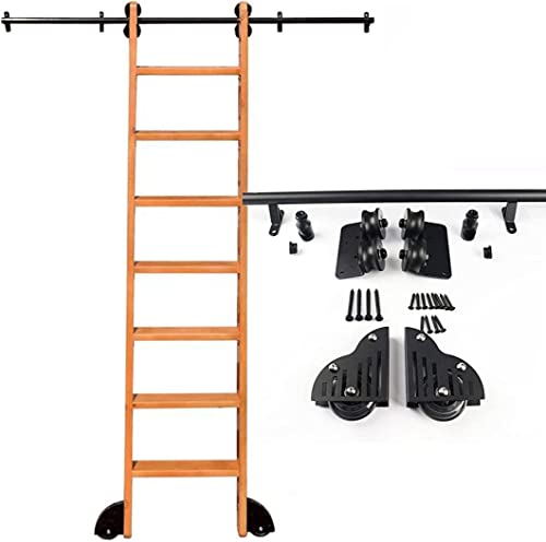 CATANK Schiebetürschiene, Scheune, Schiebetür-Set, 1 m - 6 m, Rollleiter, Hardware, Bibliothek, Schiebeleiter, Hardware-Set, Schiene/Schiene, Rollbibliothek, Gleitschienen-Set (Größe: 400 cm