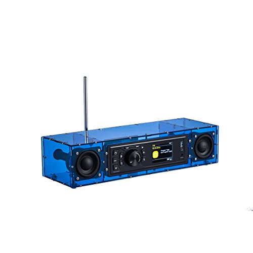 AOVOTO Blue ALK103 FM/Dab DIY Radio-Kits (DIY) mit Acrylgehäuse, Dab+/FM Set mit Alarm-Modus, LCD-Display und Stereo-Soundbox