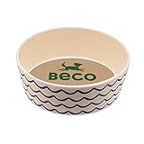 Beco Hundenapf – Futter- und Wassernapf, Bambus, Ozeanwellen, (groß, 18,5 cm Durchmesser)