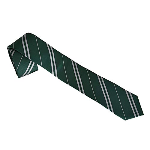 Elbenwald Harry Potter Krawatten im Slytherin Design gestreift für Herren & Damen 135 cm in Geschenkbox grün