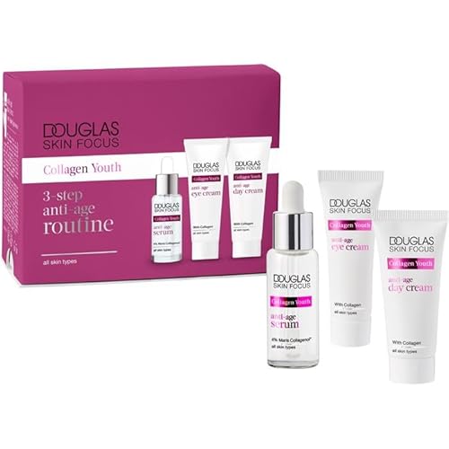 Douglas - Skin Focus - Collagen Youth 3-Step Anti-Age Routine Set - Anti-Age Serum 10ml + Eye Cream 7ml + Day Cream 15ml