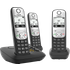 GIGASET A690ATSW - DECT Telefon, 3 Mobilteile, Anrufbeantworter, schwarz
