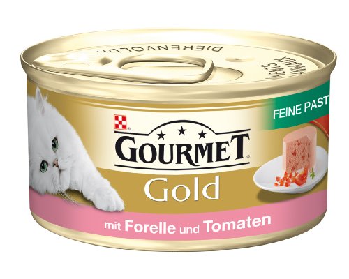 Gourmet Gold Feine Pastete mit Forelle & Tomaten 85g Katzenfutter (24er Pack) von Purina