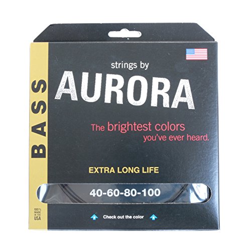 Aurora AURBLK40-100 Premium farbige Bassgitarrensaiten schwarz 40-100