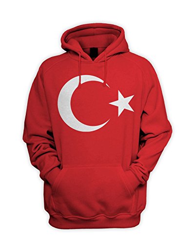 Tribal T-Shirts Herren Kapuzenpullover mit türkischer Flagge, rot, XL