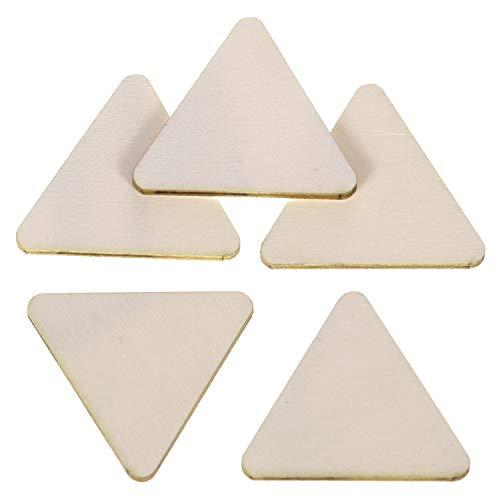 Holz Dreiecke mit gerundeten Ecken 2-10cm Etiketten Basteln Deko Tischdeko, Größe:5x5x5cm, Pack mit:100 Stück