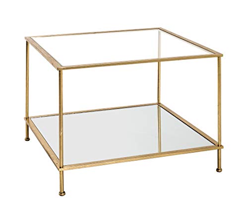 HAKU Möbel Beistelltisch, Stahlrohr, Gold, 60 x 60 x 45 cm
