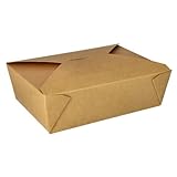 PAPSTAR 50 Lunchboxen, Pappe Pure 2000 ml 6,5 cm x 14 cm x 19,7 cm braun