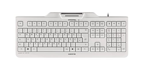 CHERRY KC 1000 SC USB-Tastatur Deutsch, QWERTZ, Windows® Weiß-Grau Chipkarten-Leser
