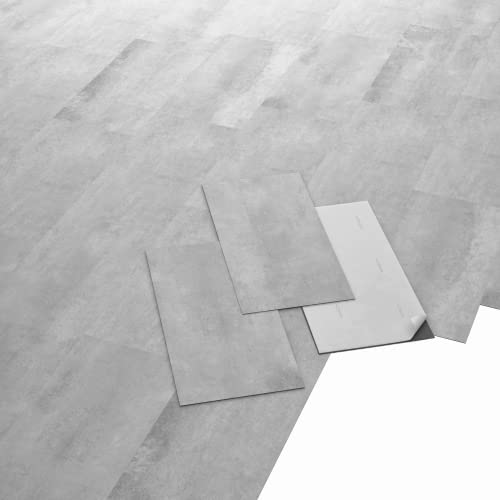 ARTENS - PVC Bodenbelag Shy - Selbstklebende Vinyl-Fliesen - Vinylboden - Betoneffekt - Medio - Dicke 1,5 mm - 2,23 m²/ 12 Fliesen